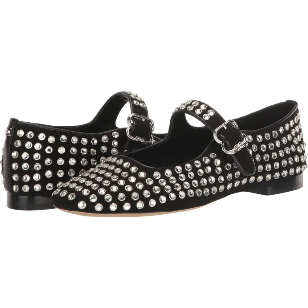 Sam Edelman Flat Shoes Women Black Suede Michaela Mary Jane Flat - Picture 7 of 10